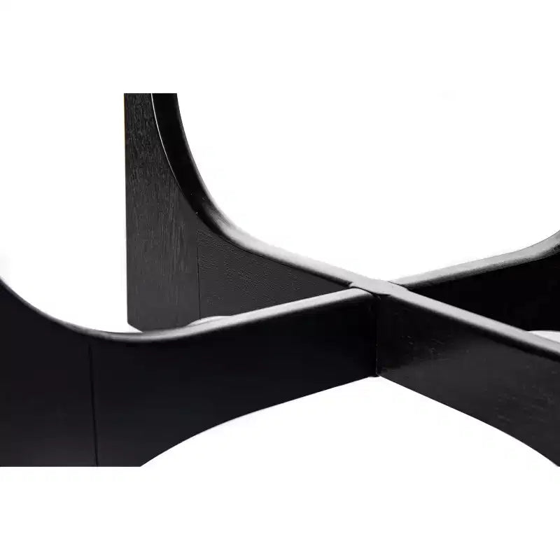 Homy Casa Round Coffee Table with Sculptural Base for Living Room or Lounge, Black