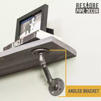 Étagères grises Riverstone de 91,4 cm avec supports d'angle de Pipe Decor RESTORE