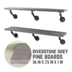 Étagères grises Riverstone de 91,4 cm avec supports d'angle de Pipe Decor RESTORE