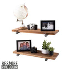 RESTORE Étagères brunes d'automne de 61 cm avec supports droits