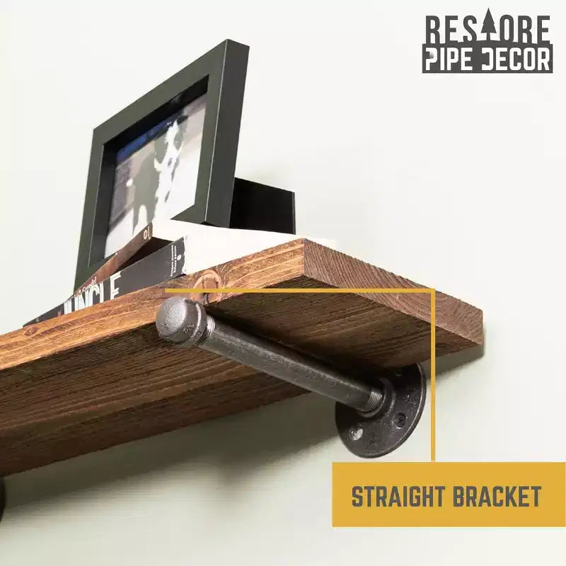 RESTORE Étagères brunes d'automne de 61 cm avec supports droits