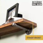 RESTORE Étagères brunes d'automne de 61 cm avec supports droits