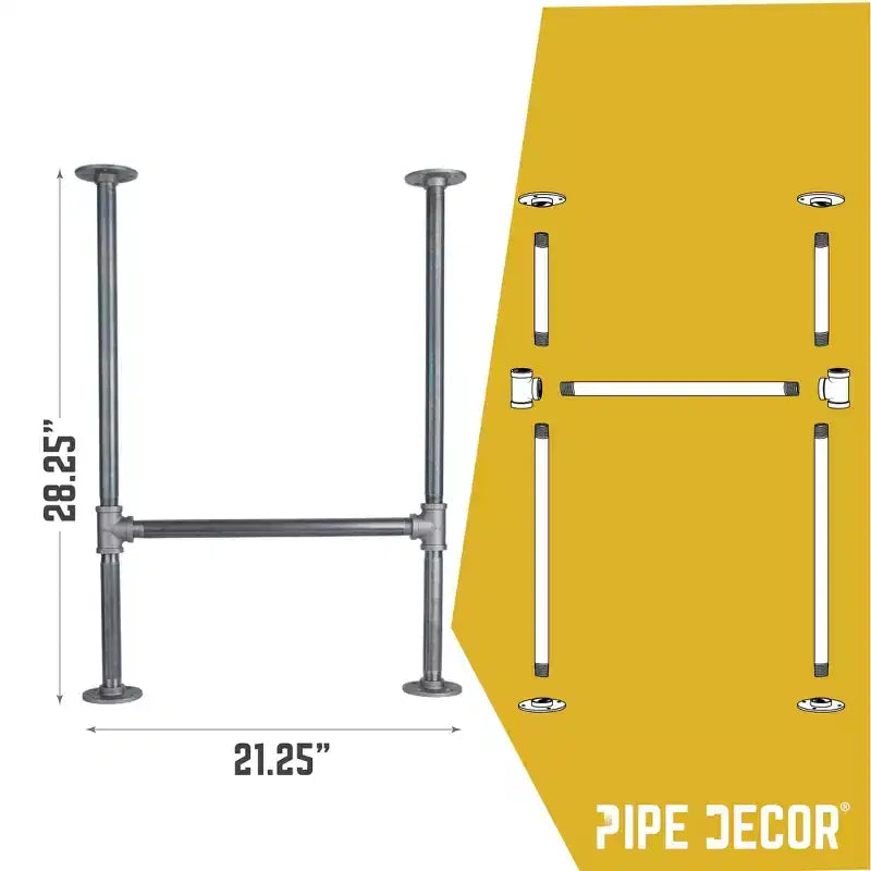 Pipe Decor 3/4 in. H Pipe Desk Main. Leg - 1 Leg