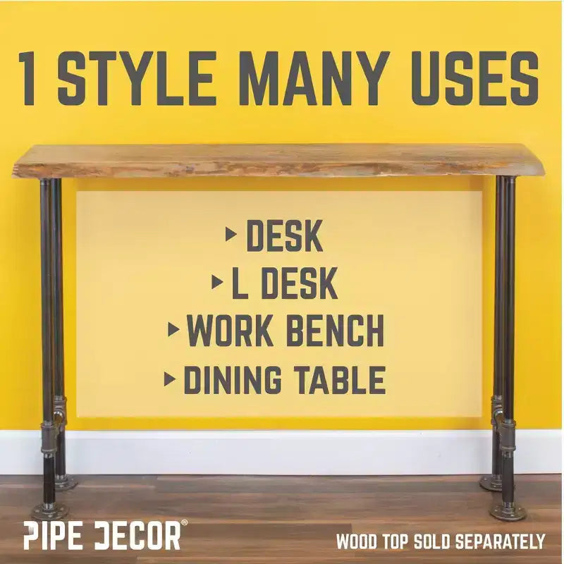 Pipe Decor 3/4 in. H Pipe Desk Main. Leg - 1 Leg
