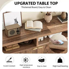 Fluted Sideboard Cabinet 65.8 Inch, 4-Door Buffet with Storage for Dining Room