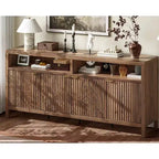 Fluted Sideboard Cabinet 65.8 Inch, 4-Door Buffet with Storage for Dining Room