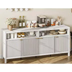 Fluted Sideboard Cabinet 65.8 Inch, 4-Door Buffet with Storage for Dining Room