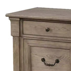 Table de chevet Royal Hampton, 2 tiroirs, bois massif gris vieilli, 71 cm