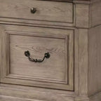 Table de chevet Royal Hampton, 2 tiroirs, bois massif gris vieilli, 71 cm