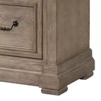 Table de chevet Royal Hampton, 2 tiroirs, bois massif gris vieilli, 71 cm