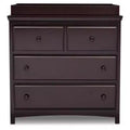 Delta Children Emerson 3 Drawer Dresser with Changing Top and Interlocking Drawers, Dark Chocolate