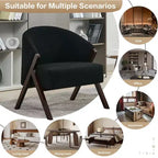 Mid-Century Modern Swivel Accent Chair,Wood Frame Comfy Upholstered Reading Side Chair Easy Assembly for Living Room