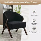 Mid-Century Modern Swivel Accent Chair,Wood Frame Comfy Upholstered Reading Side Chair Easy Assembly for Living Room