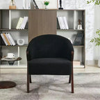 Mid-Century Modern Swivel Accent Chair,Wood Frame Comfy Upholstered Reading Side Chair Easy Assembly for Living Room