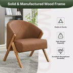 Mid-Century Modern Swivel Accent Chair,Wood Frame Comfy Upholstered Reading Side Chair Easy Assembly for Living Room