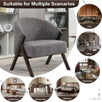 Mid-Century Modern Swivel Accent Chair,Wood Frame Comfy Upholstered Reading Side Chair Easy Assembly for Living Room