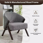 Mid-Century Modern Swivel Accent Chair,Wood Frame Comfy Upholstered Reading Side Chair Easy Assembly for Living Room