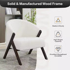 Mid-Century Modern Swivel Accent Chair,Wood Frame Comfy Upholstered Reading Side Chair Easy Assembly for Living Room