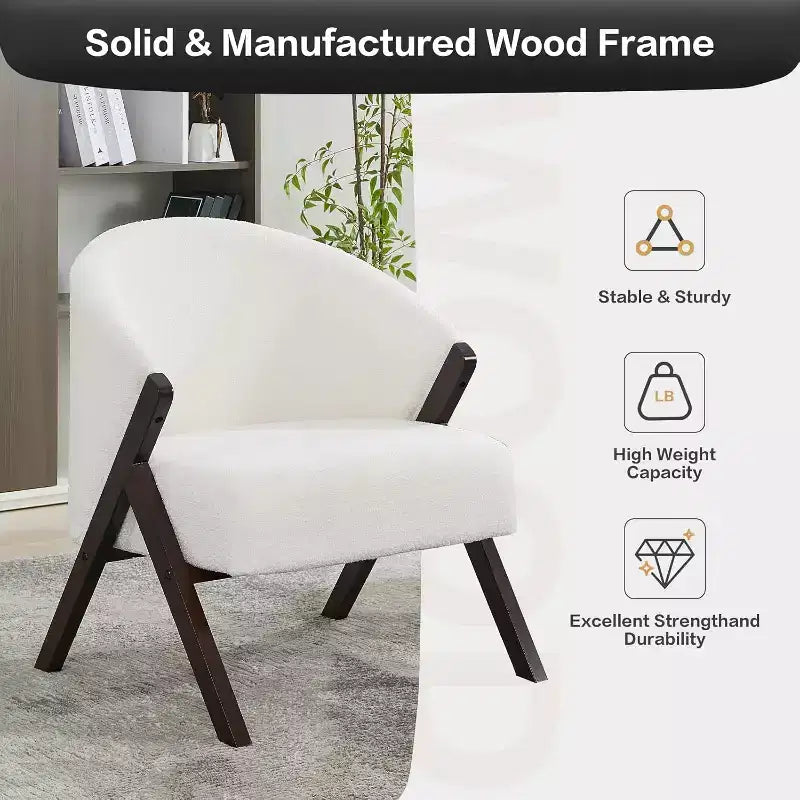 Mid-Century Modern Swivel Accent Chair,Wood Frame Comfy Upholstered Reading Side Chair Easy Assembly for Living Room