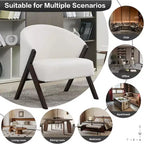Mid-Century Modern Swivel Accent Chair,Wood Frame Comfy Upholstered Reading Side Chair Easy Assembly for Living Room