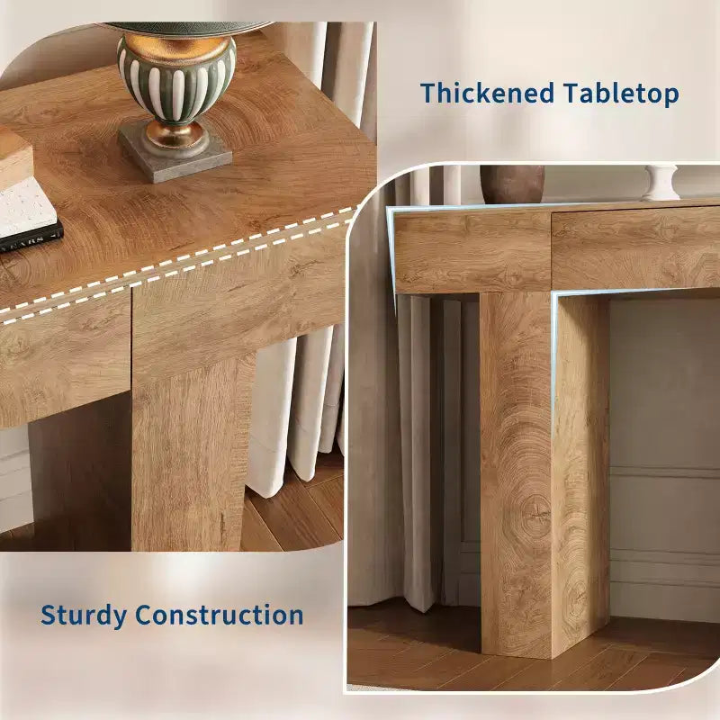 47-Inch Long Console Table with Drawer,Wooden Rectangular Sofa Table Behind The Couch,Industrial Farmhouse Entryway Foyer Hallway Tables for Entrance