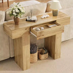 47-Inch Long Console Table with Drawer,Wooden Rectangular Sofa Table Behind The Couch,Industrial Farmhouse Entryway Foyer Hallway Tables for Entrance