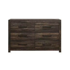HomeStock 20 in.H Iron Horizontal Dressers with 6 - Drawers in Brown Finish