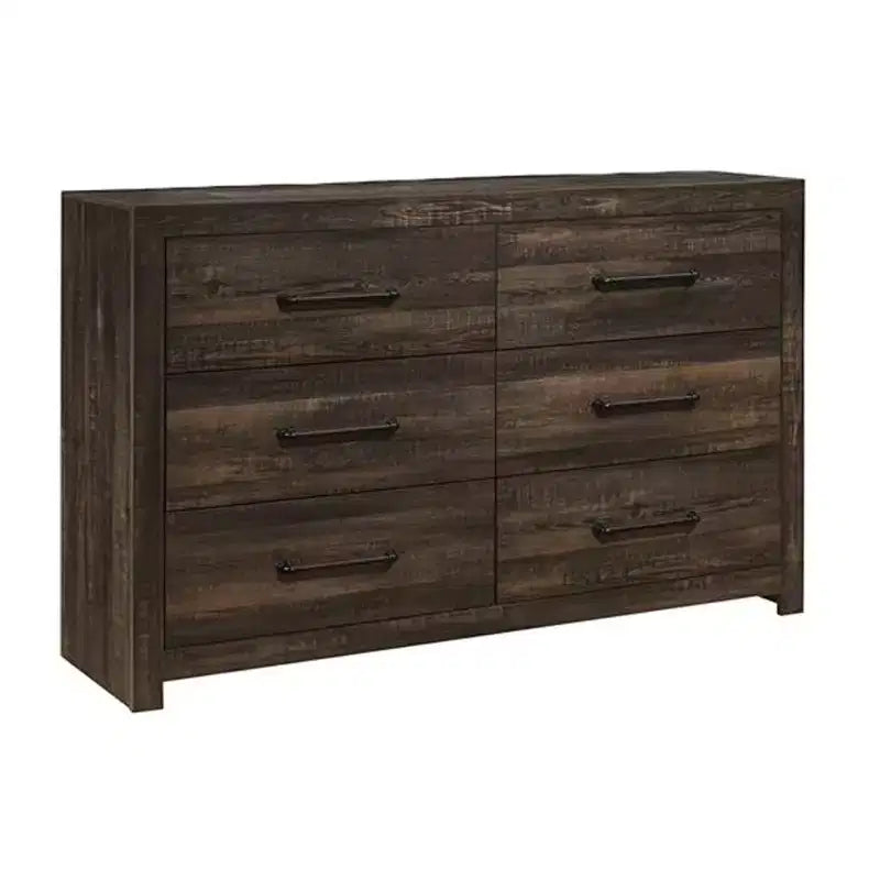 HomeStock 20 in.H Iron Horizontal Dressers with 6 - Drawers in Brown Finish