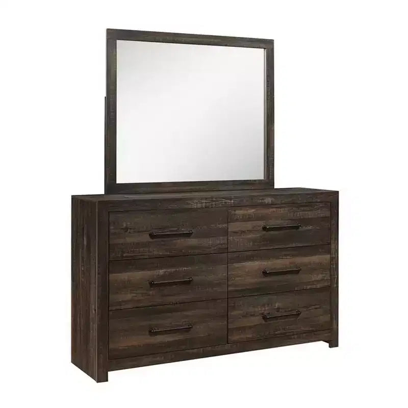 HomeStock 20 in.H Iron Horizontal Dressers with 6 - Drawers in Brown Finish
