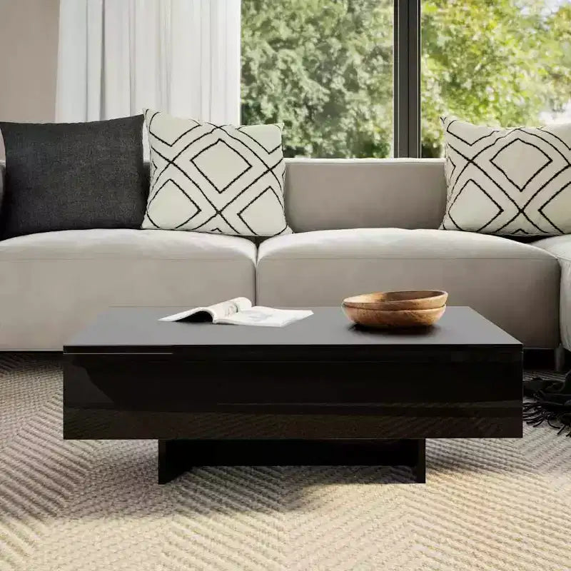 Coffee Table High gloss black MDF with a high gloss finish Medium
