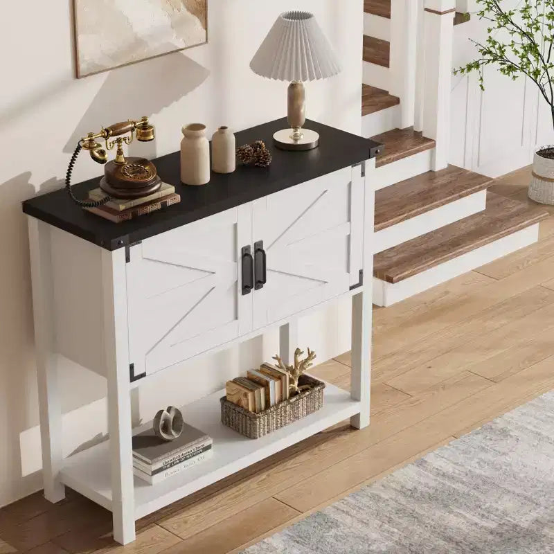 Bahut de cuisine, buffet de style ferme avec 2 portes et étagère, table console en bois pour entrée, salon, rangement de couloir