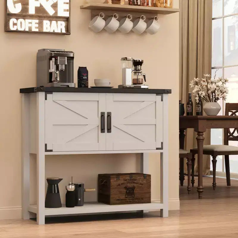 Bahut de cuisine, buffet de style ferme avec 2 portes et étagère, table console en bois pour entrée, salon, rangement de couloir