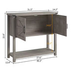 Bahut de cuisine, buffet de style ferme avec 2 portes et étagère, table console en bois pour entrée, salon, rangement de couloir