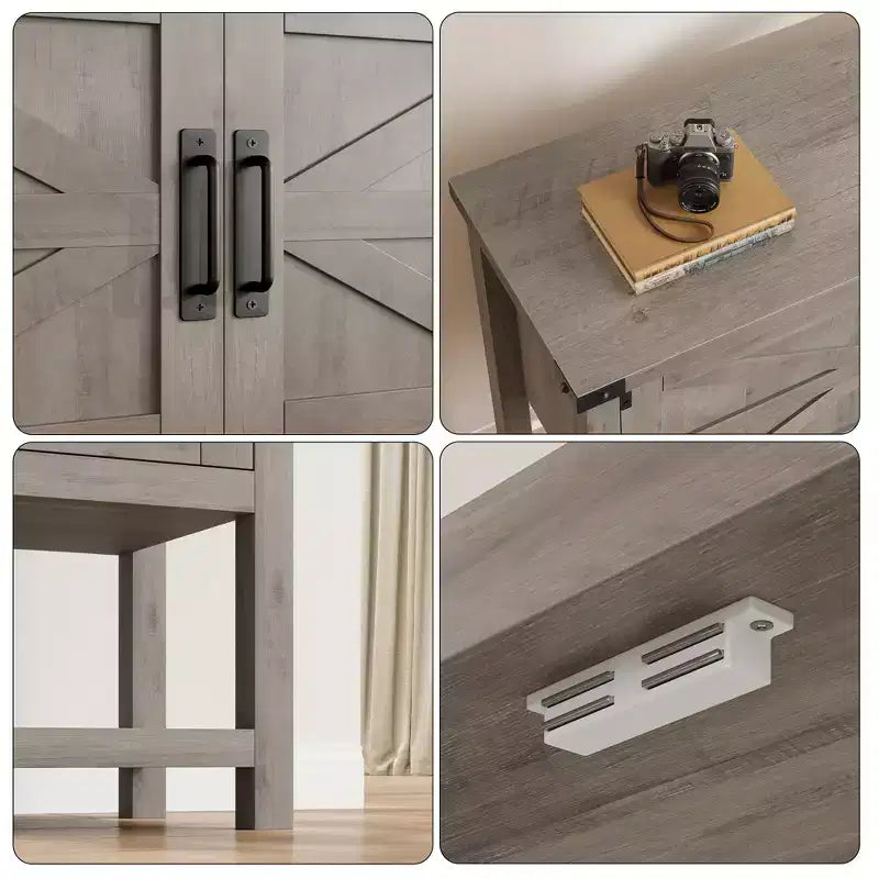 Bahut de cuisine, buffet de style ferme avec 2 portes et étagère, table console en bois pour entrée, salon, rangement de couloir