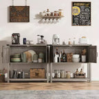 Bahut de cuisine, buffet de style ferme avec 2 portes et étagère, table console en bois pour entrée, salon, rangement de couloir