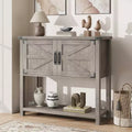 Kitchen Sideboard Buffet, Farmhouse Coffee Bar Cabinet with 2 Doors & Shelf, Wooden Console Table for Entryway, Living Room, Hallway Storage