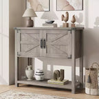 Kitchen Sideboard Buffet, Farmhouse Coffee Bar Cabinet with 2 Doors & Shelf, Wooden Console Table for Entryway, Living Room, Hallway Storage