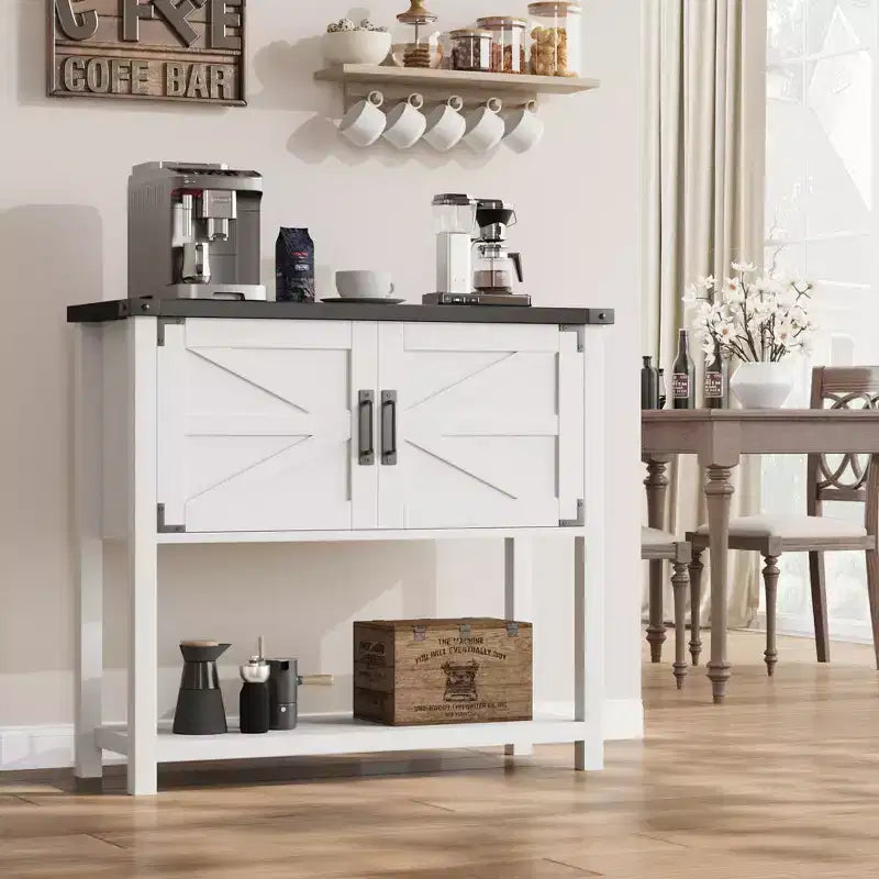 Bahut de cuisine, buffet de style ferme avec 2 portes et étagère, table console en bois pour entrée, salon, rangement de couloir