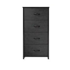 Dresser with 4 Drawers ,Fabric Storage Tower, Organizer Unit for Living Room, Hallway, Closets,Sturdy Steel Frame, Wooden Top