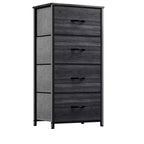 Dresser with 4 Drawers ,Fabric Storage Tower, Organizer Unit for Living Room, Hallway, Closets,Sturdy Steel Frame, Wooden Top