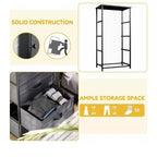 Dresser with 4 Drawers ,Fabric Storage Tower, Organizer Unit for Living Room, Hallway, Closets,Sturdy Steel Frame, Wooden Top