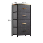 Dresser with 4 Drawers ,Fabric Storage Tower, Organizer Unit for Living Room, Hallway, Closets,Sturdy Steel Frame, Wooden Top