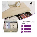 Dresser with 4 Drawers ,Fabric Storage Tower, Organizer Unit for Living Room, Hallway, Closets,Sturdy Steel Frame, Wooden Top