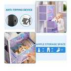 Dresser with 4 Drawers ,Fabric Storage Tower, Organizer Unit for Living Room, Hallway, Closets,Sturdy Steel Frame, Wooden Top