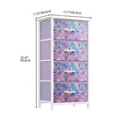 Dresser with 4 Drawers ,Fabric Storage Tower, Organizer Unit for Living Room, Hallway, Closets,Sturdy Steel Frame, Wooden Top