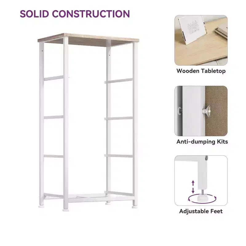 Dresser with 4 Drawers ,Fabric Storage Tower, Organizer Unit for Living Room, Hallway, Closets,Sturdy Steel Frame, Wooden Top