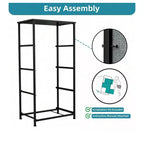 Dresser with 4 Drawers ,Fabric Storage Tower, Organizer Unit for Living Room, Hallway, Closets,Sturdy Steel Frame, Wooden Top