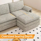 Canapé modulable XL 108 places en L avec ottomane pour salon/appartement