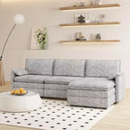 Canapé modulable XL 108 places en L avec ottomane pour salon/appartement