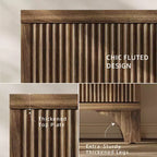 SUGIFT Modern Storage Cabinet with Adjustable Shelves, Durable Wood Frame, Raised Base and Multi-Purpose Home Organization